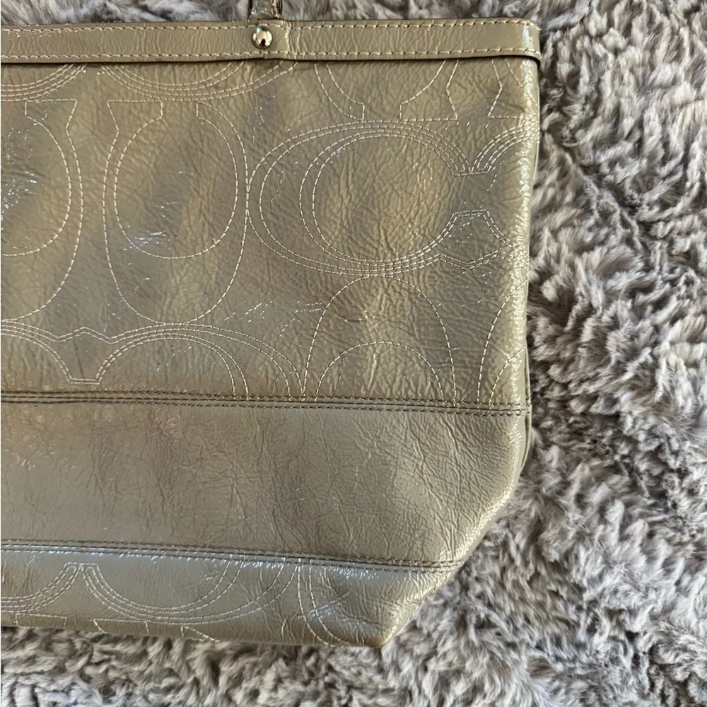 COACH Y2K Grey Leather Tote